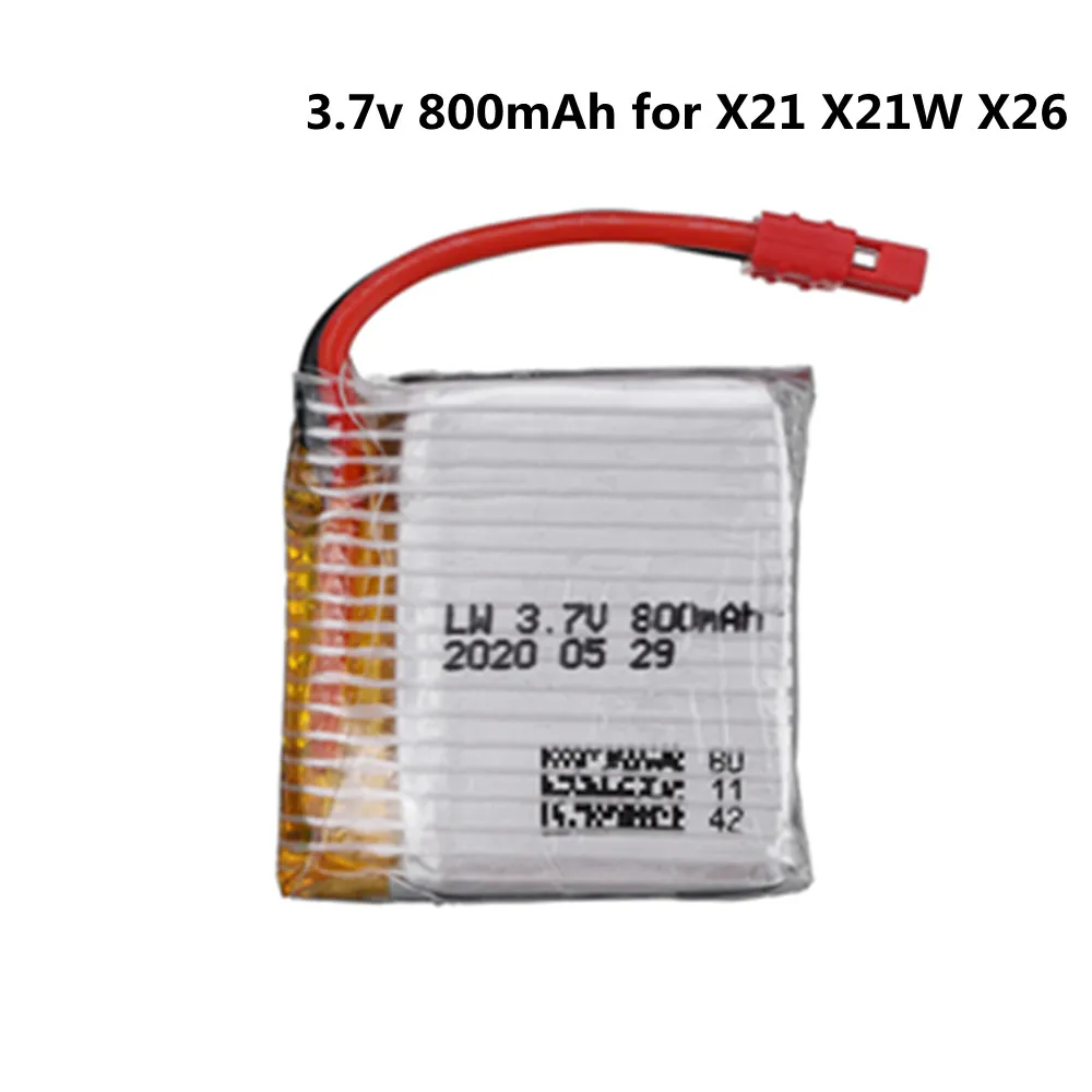 Литий-полимерный аккумулятор 3,7 в, 800 мАч для SYMA X21, X21W, x26, X26A, аксессуары для дрона с дистанционным управлением, вертолета, игрушек, аккумулятор для игрушек на радиоуправлении, 3,7 в