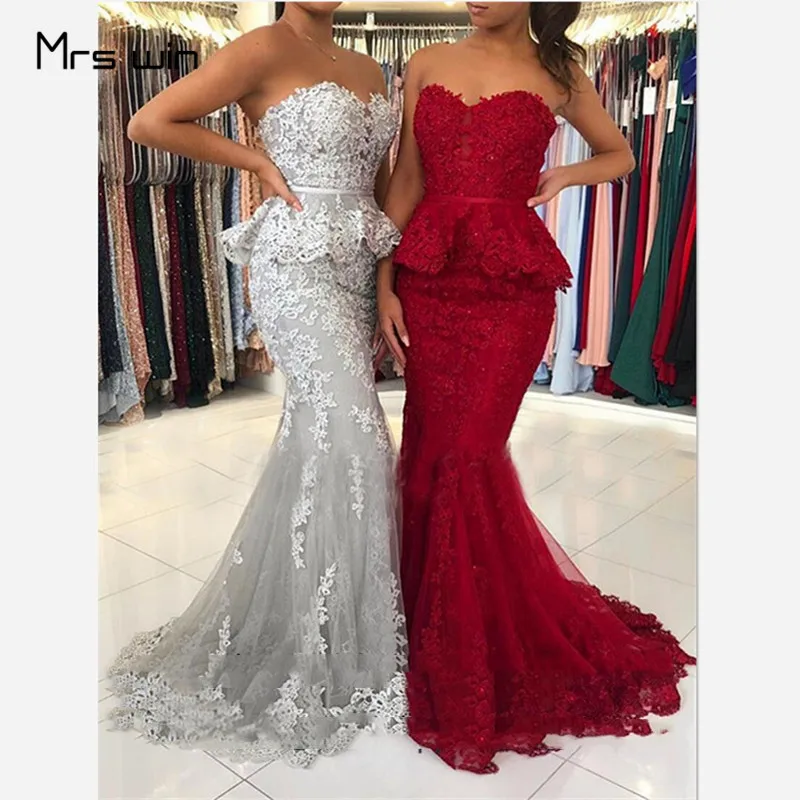 

Mrs win Bridesmaid Dresses Plus Size Sweetheart Wedding Guest Dress HR162 For Girl Elegant Off Shoulder Lace Mermaid Party Gowns