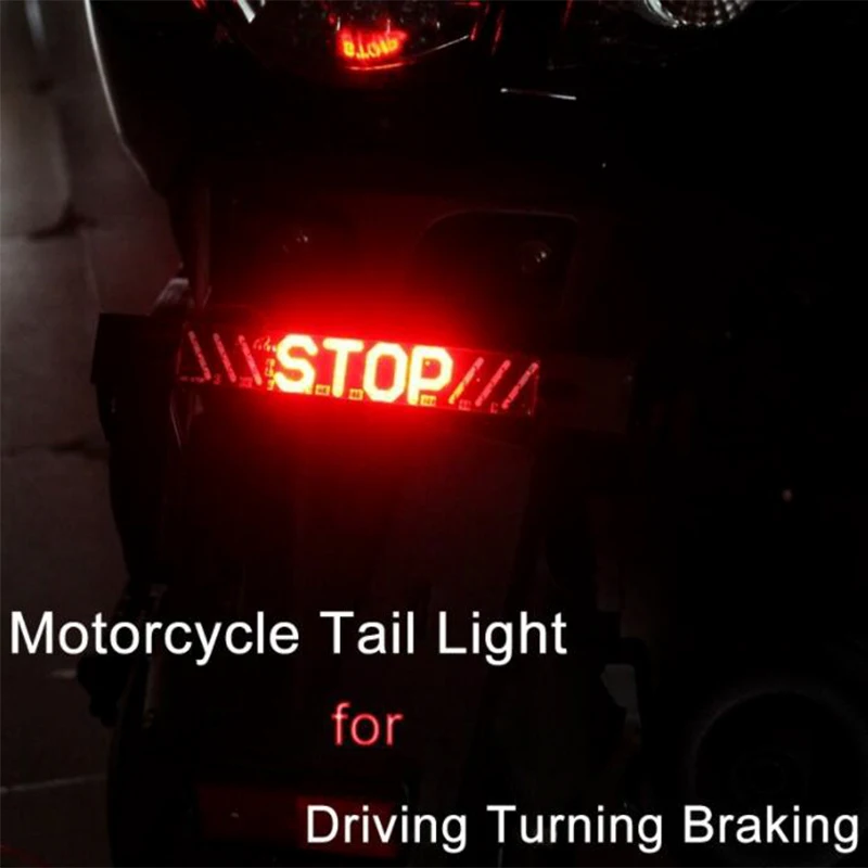

3IN1 51 LED Motorcycle Rear Tail Stop Brake Turn Signal License Plate Light DRL Lamp