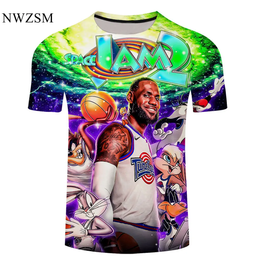 space jam 2 shirt men women fashion cool 3d printed t shirts harajuku style tshirt streetwear summer free global shipping