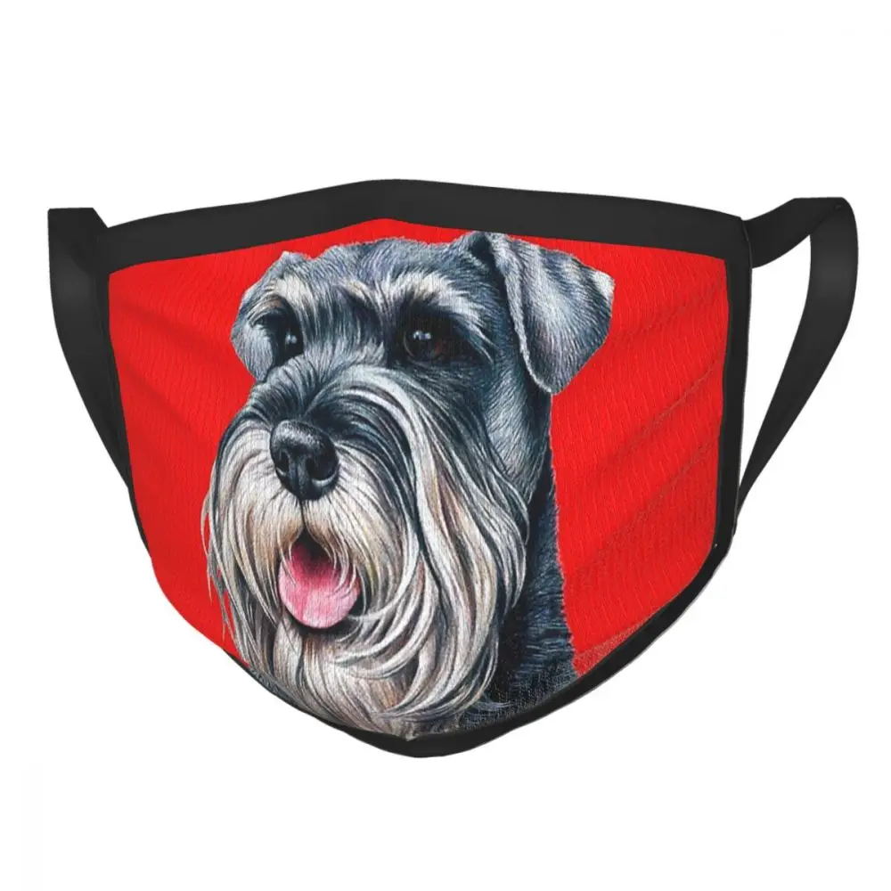 

Schnauzer An Excellent Companion Reusable Face Mask Dog Lover Anti Haze Dustproof Mask Protection Cover Respirator Mouth Muffle