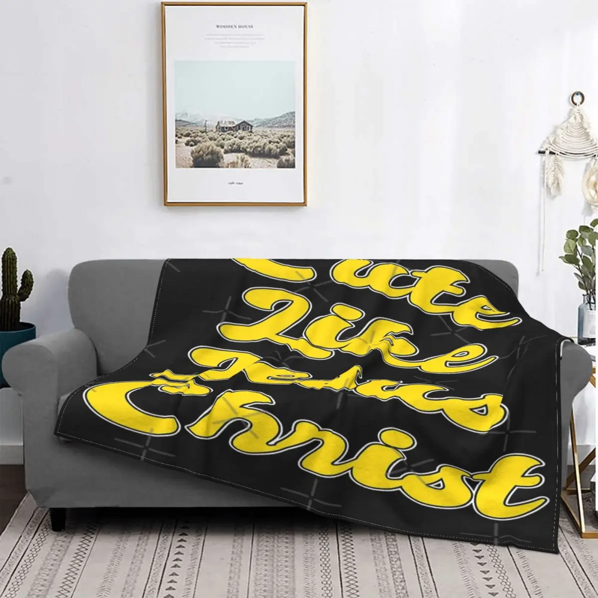 

Manta a cuadros con diseño de Jesús, para cobertor cama, sofá, cama, manta doble, 417