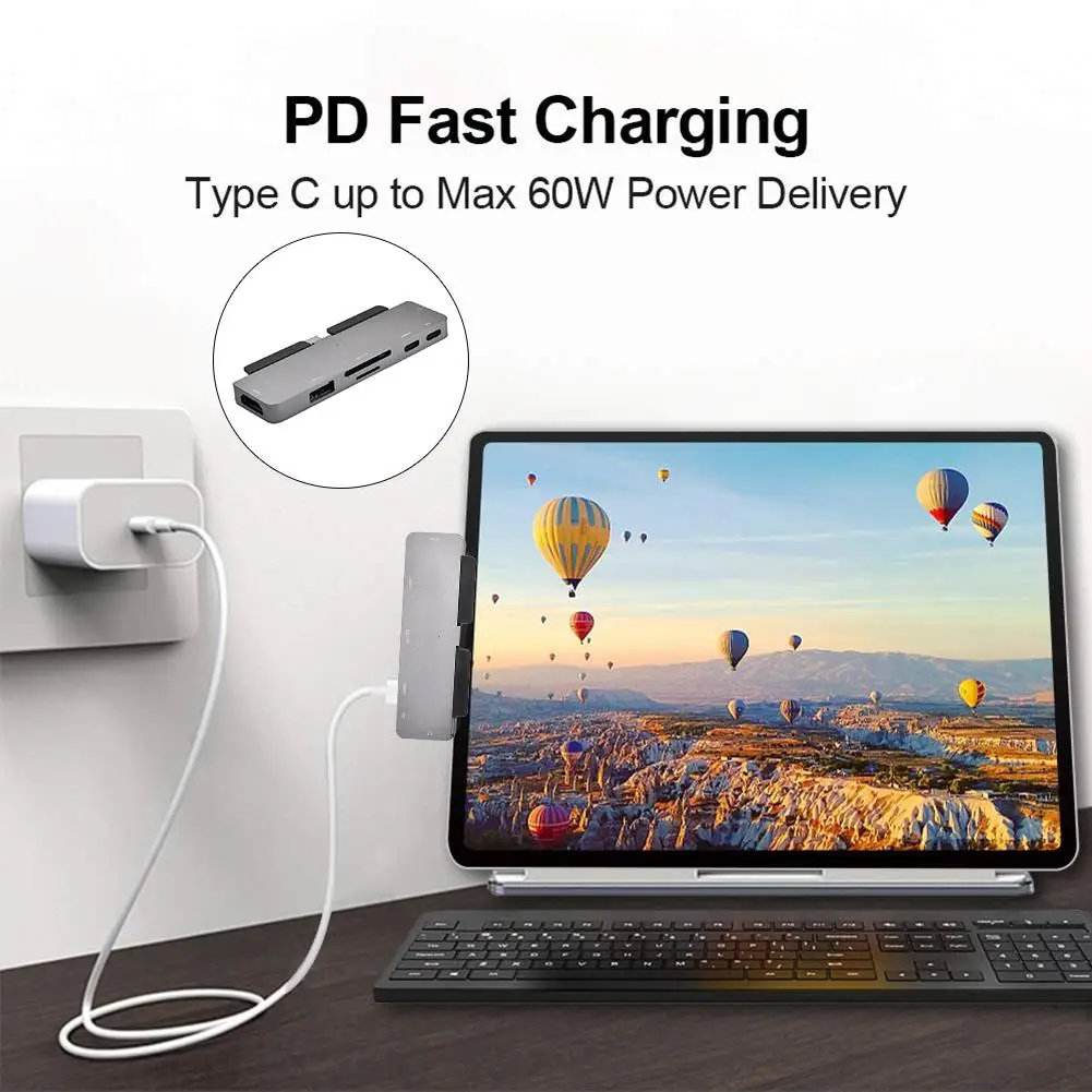 USB C концентратор 7 в 1 адаптер 3 0 TF кард ридер Универсальная док станция для