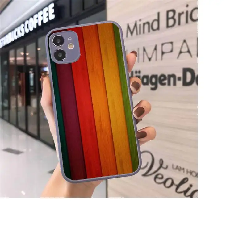 

Color splicing wood art Phone Case Matte Transparent for iPhone 7 8 11 12 s mini pro X XS XR MAX Plus cover funda