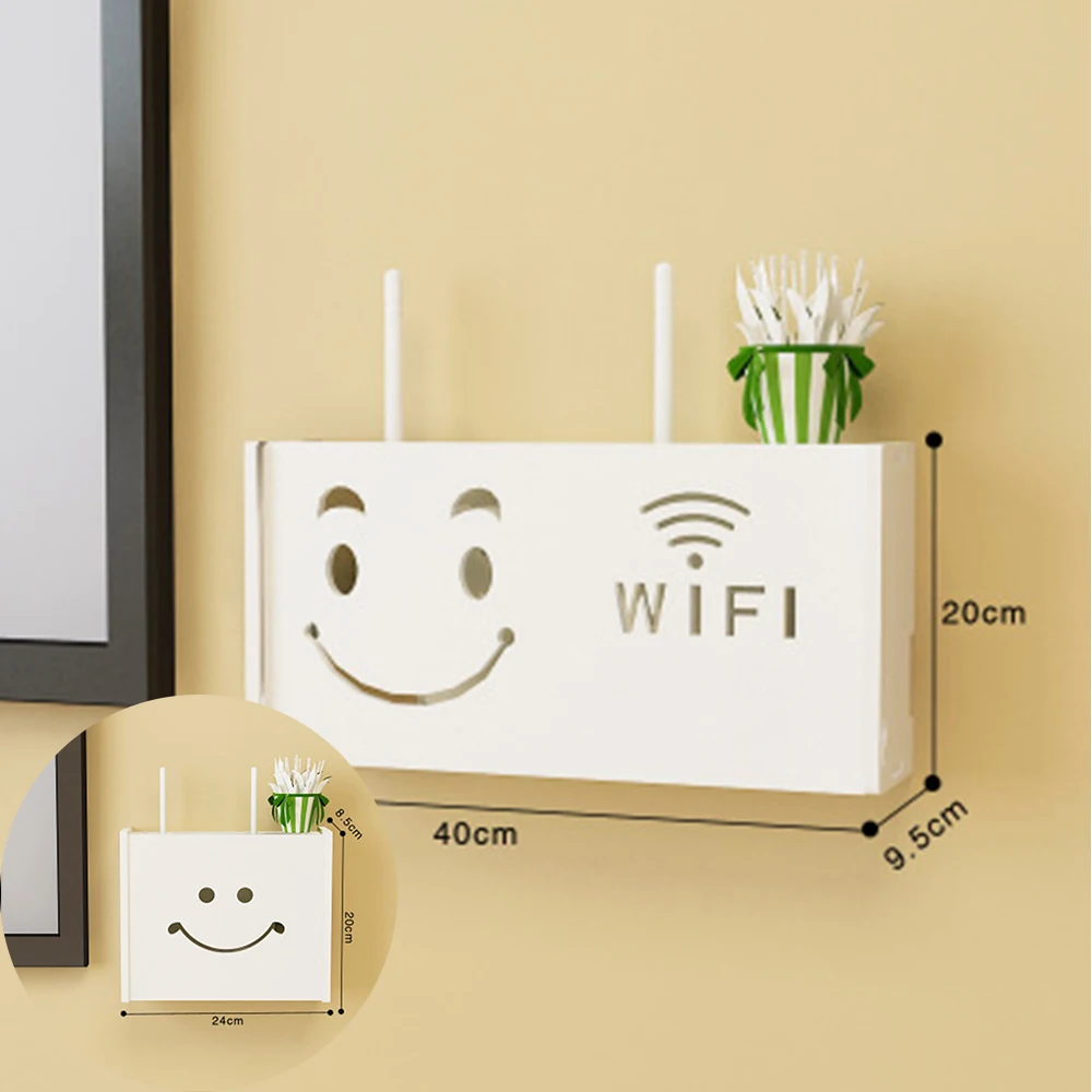 Беспроводной Wi-Fi роутер коробка для хранения древесно-Пластиковая полка настенные вешалки кронштейн для хранения кабеля 2 размера домашний декор
