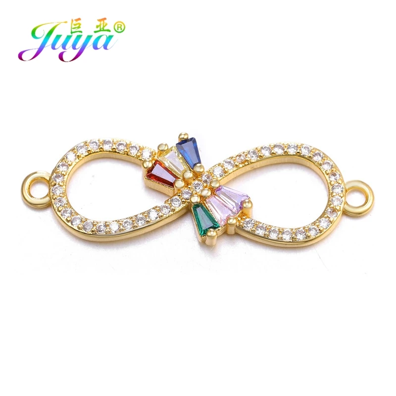 Gold Juya DIY Ювелирные изделия фурнитура поставки золото/серебро Бесконечность Крест соединитель подвески для женщин мужчин шарм браслеты Изготовление - Окраска металла: Gold