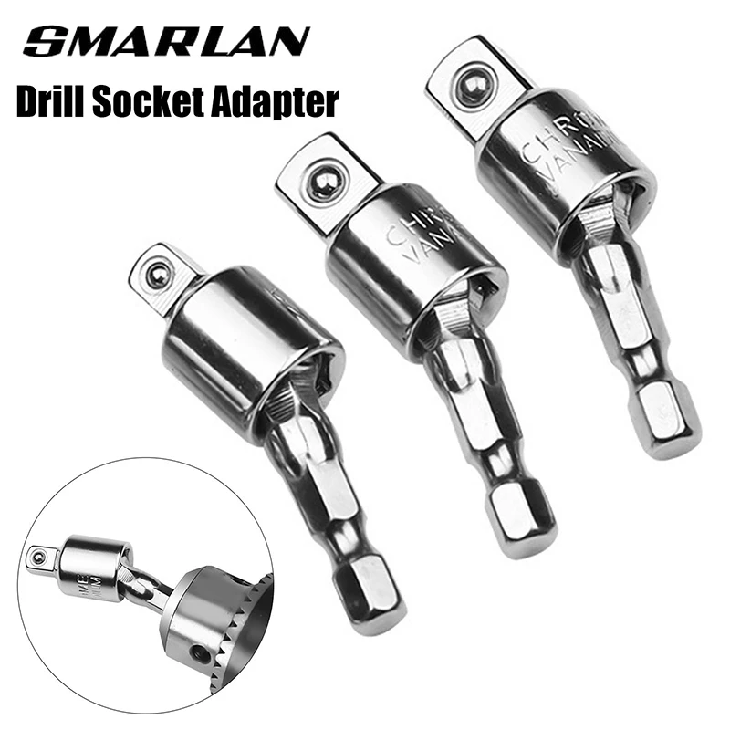 

Upgrade Electric Drill Socket Adapter for Impact Driver with Hex Shank to Square Socket Drill Bits Rotatable Extension 1/2" 3/8"