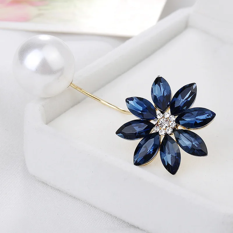 Корейский высококачественный кристаллический защитный булавка на воротник для