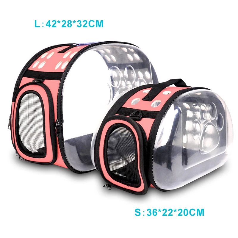 

Cat Carrier Backpack Foldable Outdoor Travel Transparent Pet Bag For Dogs Removable Carrying Handbag Diagonal Bags Pets Supplies