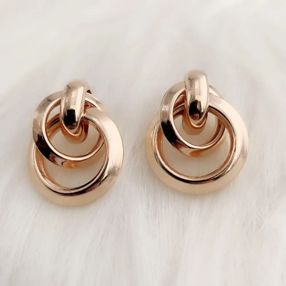 Новые золотые серьги-кольца Модная бижутерия серьги свадебные подарки Женские