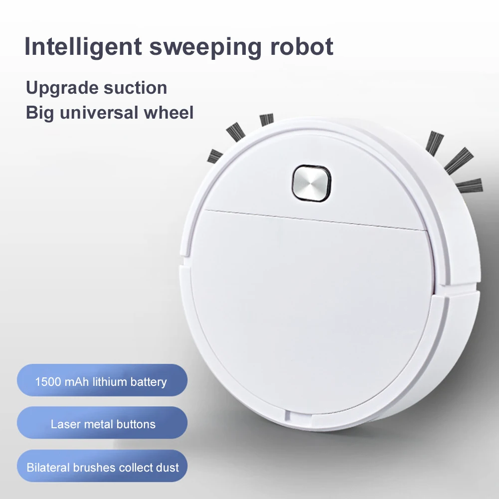 Robot aspirador multifuncional 3 en 1, escoba autom&aacute;tica con barrido inteligente recargable por USB, 2000Pa, 3,7W-0