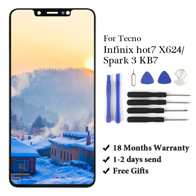 10 шт. ЖК дисплей для Tecno Infinix HOT 7 X624/Spark 3 KB7|Экраны мобильных телефонов| |
