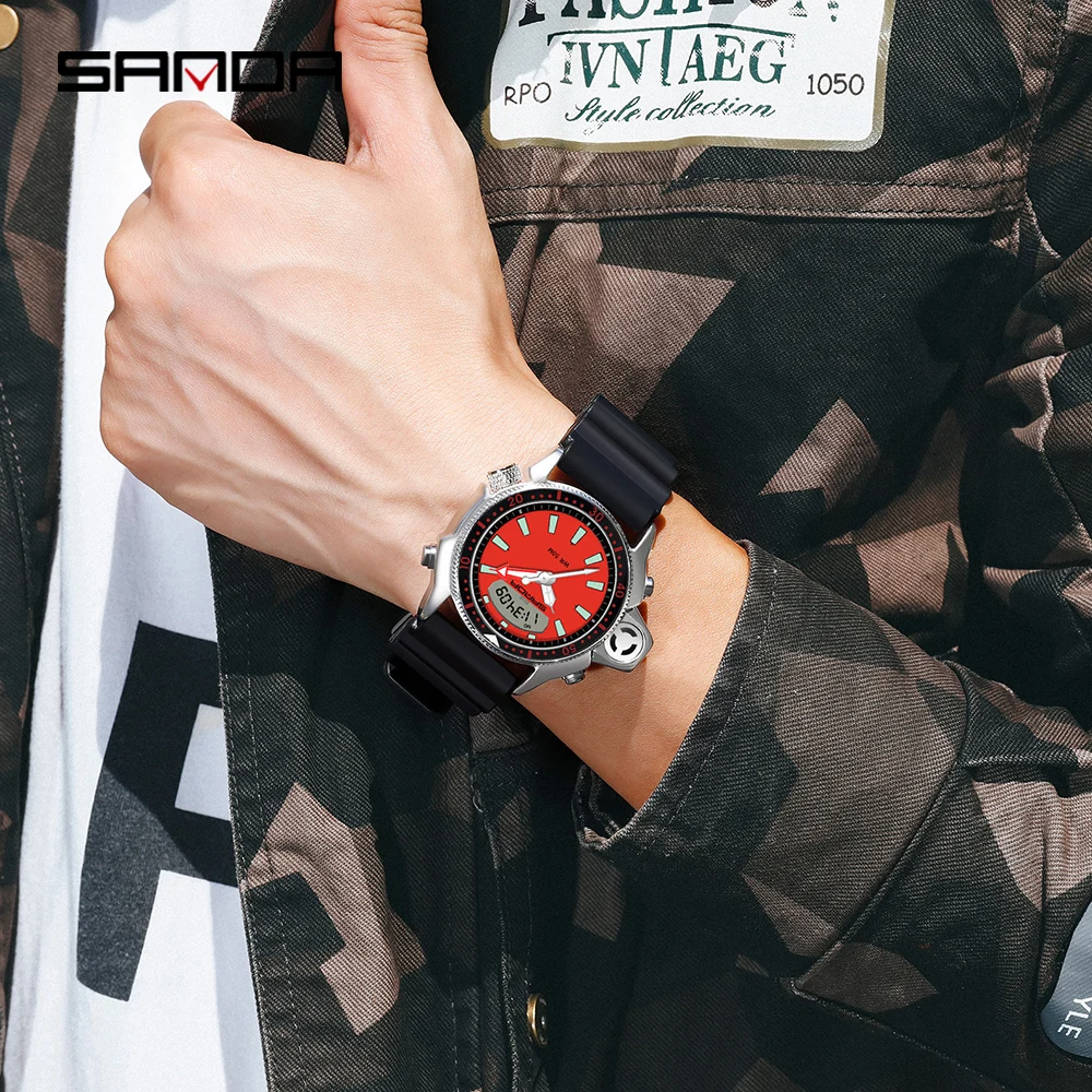 Часы наручные Sanda Мужские Цифровые модные повседневные спортивные брендовые