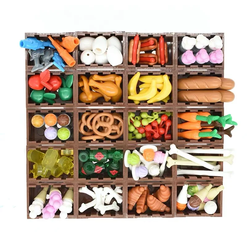 

Маленький Конструктор из частиц MOC DIY городской уличный вид украшение детская сборная игрушка модель овощи и фрукты