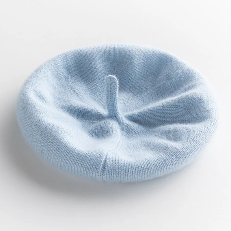 Новая зимняя шапка-берет из 100% козьего кашемира для женщин, теплая, маркированная, качественная, модная, вязаная шапка для девочек.