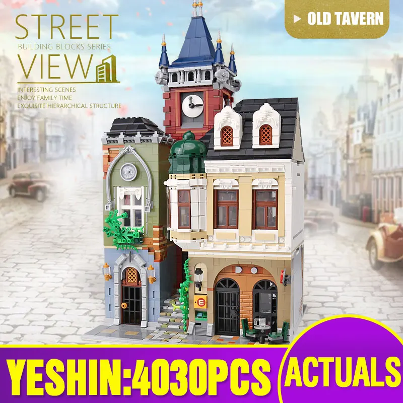 15003 город уличное здание игрушки MOC Старый Pub набор сборочные Модель Дети
