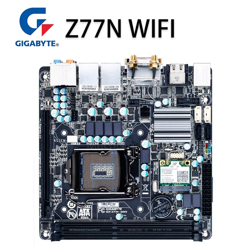Online Gigabyte GA-Z77N WIFI Motherboard LGA 1155 I7 I5 I3 3770K DDR3 PCI-E 3,0 Desktop Z77 Placa-mãe 1155 Mini-ITX HDMI-kompatibel