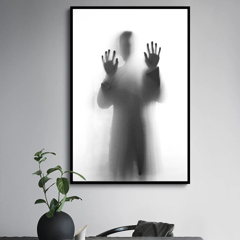 Рисунок Силуэт черный белый холст плакат абстрактная настенная живопись Печать
