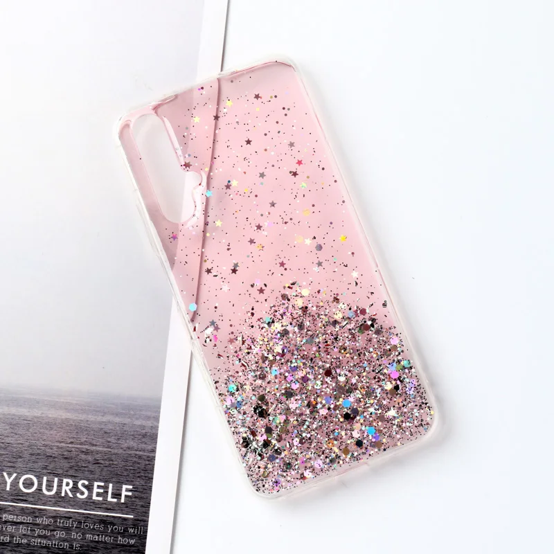 Pink Звездный эпоксидный чехол для huawei Y9 Prime Y7 Y6 Y5 чехол мягкий чехол для huawei Honor 8X10 Lite 8A 9X8 S 20 Pro Чехлы бампер - Цвет: Pink