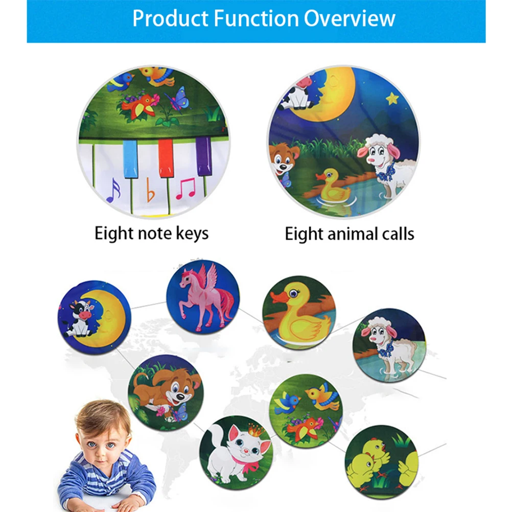 Детские развивающие игрушки музыкальный коврик с животными Раннее Обучение