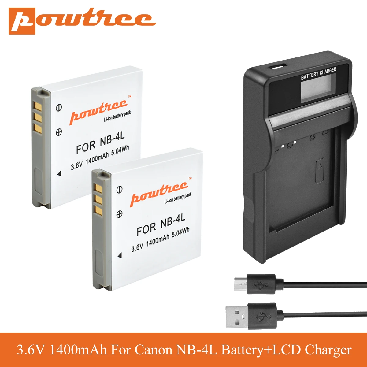 Запасной литий ионный аккумулятор POWTREE NB 4L 1400 мАч для цифровой камеры Canon IXUS 30 40 50 55