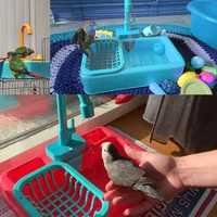 bird feeder parrot paddling pool automatic parrots bathtub shower swimming pools bath tub with faucet pet toy kitchen playset