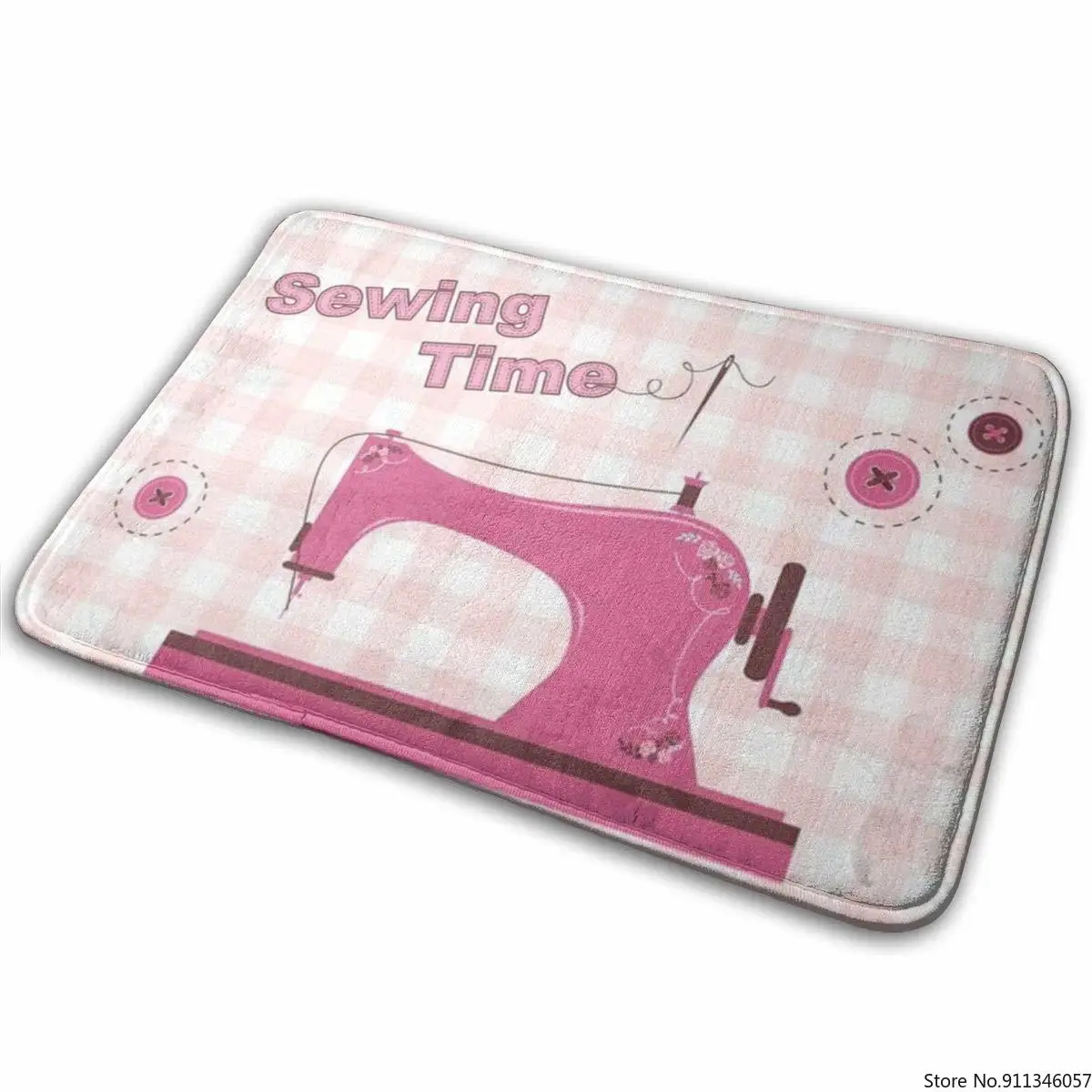 Добро пожаловать дверной коврик Винтаж розовый швейная машина крытый наружный