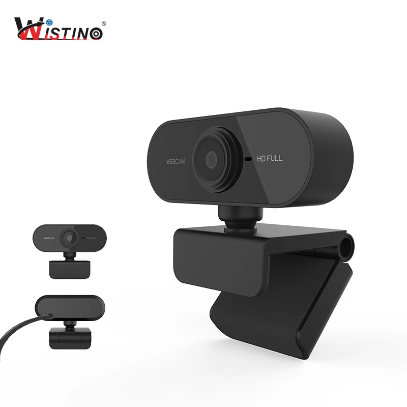

Веб-камера Wistino 1080P HD со встроенными двумя микрофонами, умная веб-камера USB Pro потоковая камера для настольных ноутбуков, ПК, игровая камера для ОС Windows