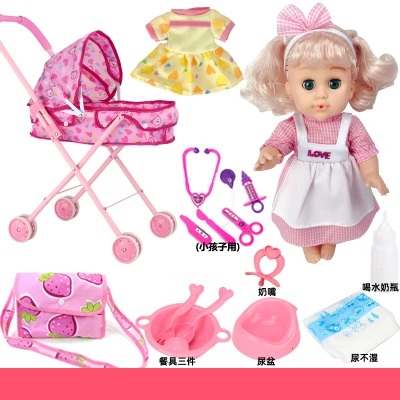 Bebe reborn говорящая девочка кукла с игрушечной тележкой игровой домик игрушки