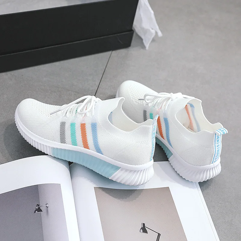 

HMXO New Style Ladies White Shoes Summer Thin Casual Shoes Mesh Breathable Running Sneakers