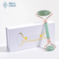miss sally roller stone green natural crystal stone slimming thin chin facial skin care tool massager for face