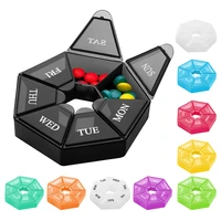 2pcsset portable 7 days weekly candy pill case medicine tablet dispenser organizer pill box splitters pill storage container