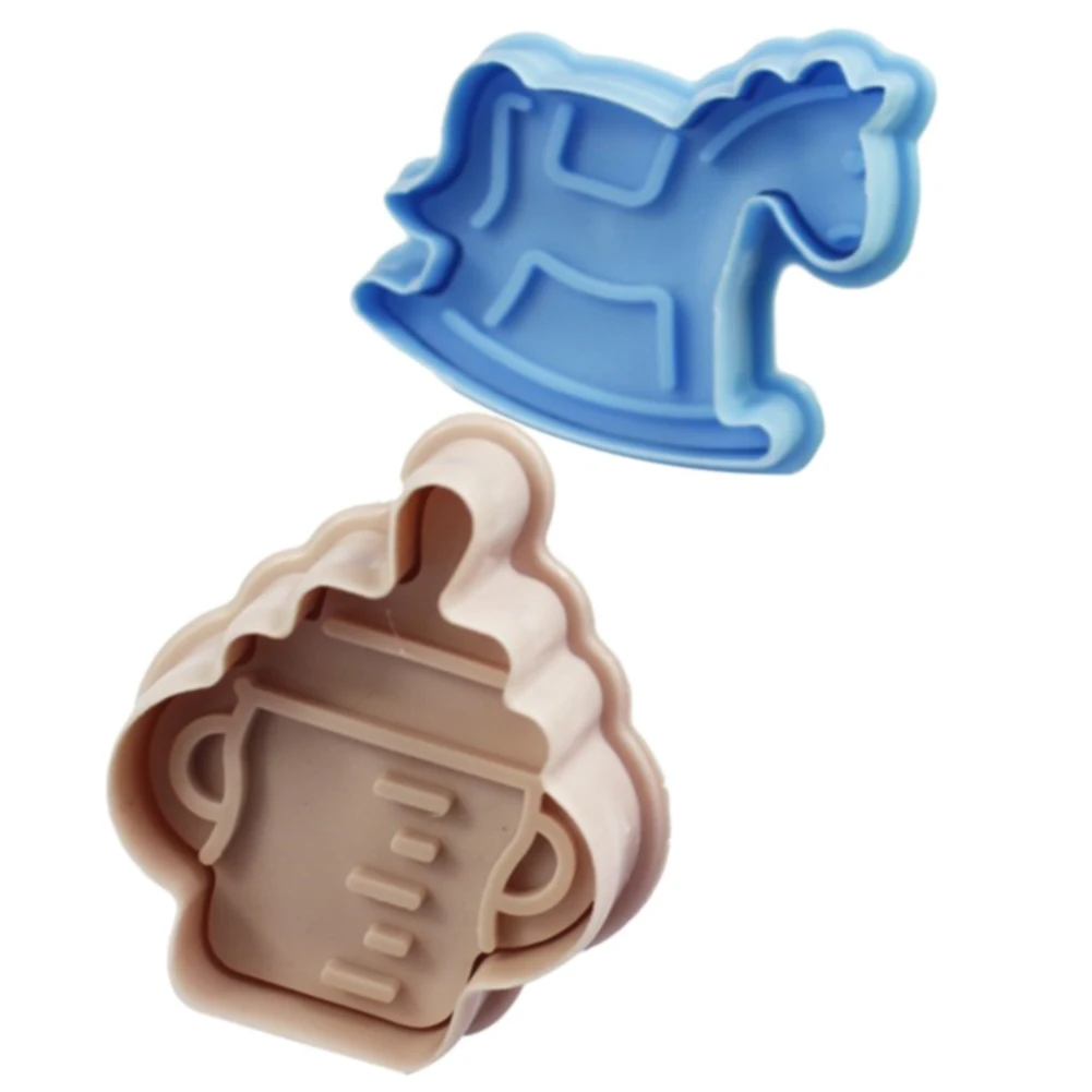 4PCS/Set 3D Non-stick Biscuits Cookie Mold Chocolate DIY Stamp Baking Accessories Kitchen Cutter Hand Press Baby Clothes Shower | Дом и сад