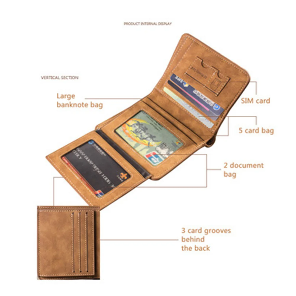 Лидер продаж 2021 высококачественные мужские кошельки винтажный короткий кошелек