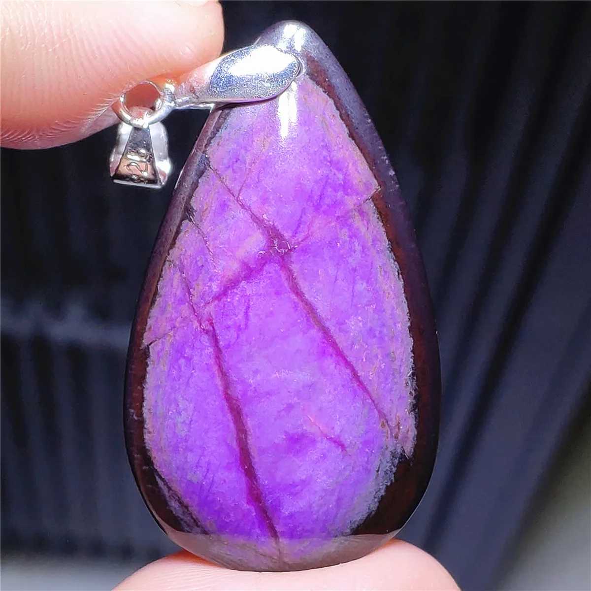 

Genuine Natural Purple Sugilite South Africa Women Pendant 36x21x6mm Water Drop For Men Reiki Stone Fashion Necklace AAAAA