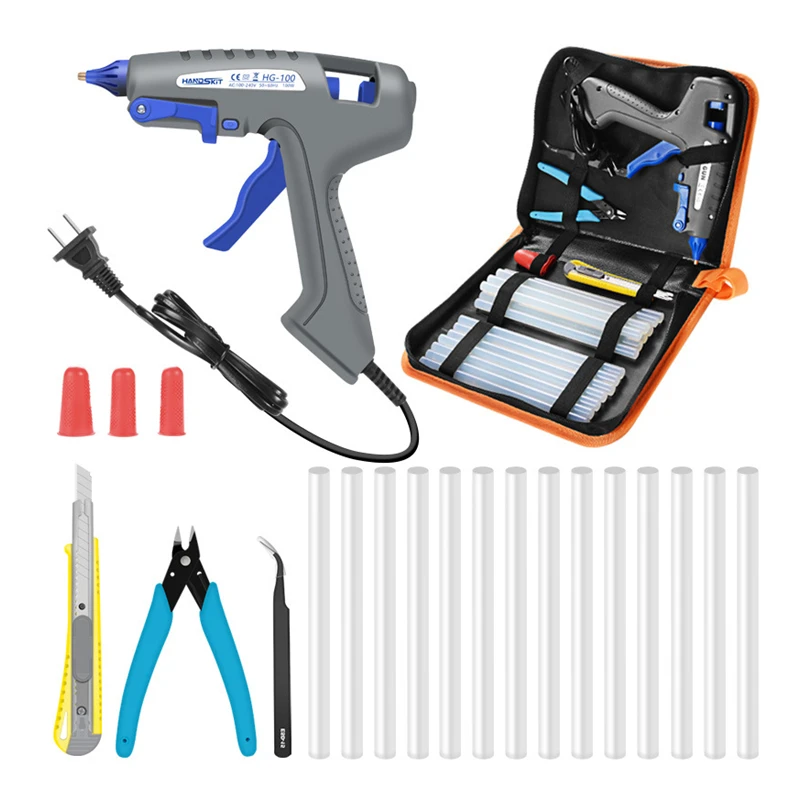

100 Вт термоклеевой пистолет, домашние Клеевые пистолеты ручной работы «сделай сам», ящик для инструментов, подходит для резиновых стержней ...