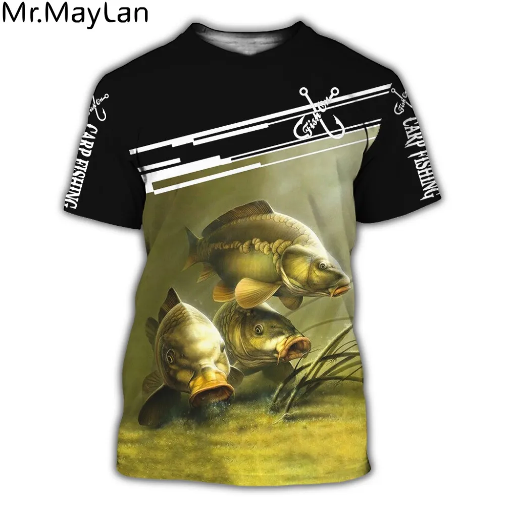 

Custom Beautiful Carp Fishing 3D All Over Print men t shirt Harajuku Fashion Short sleeve shirt summer streetwear Unisex tshirt