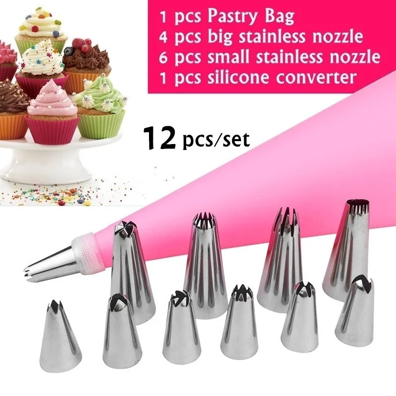 12 шт./лот Набор кондитерских насадок для выпечки торта сделай сам инструменты