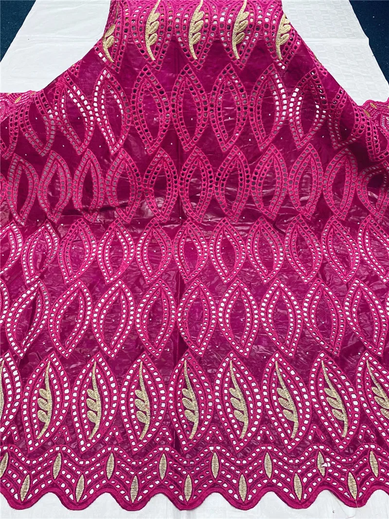 

Red colour hollow out style 5yards good quality eyelet cotton bazin riche lace fabric beautiful lace for dress F1QZJN107