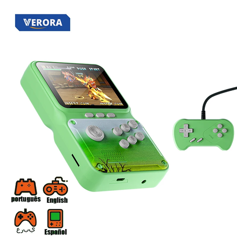 

VERORA 2 Players 3.0 Inch Portuguese Handheld Video Game Console For FC Retro MINI 500 Games Anti-blue Light For NES Kids Gift