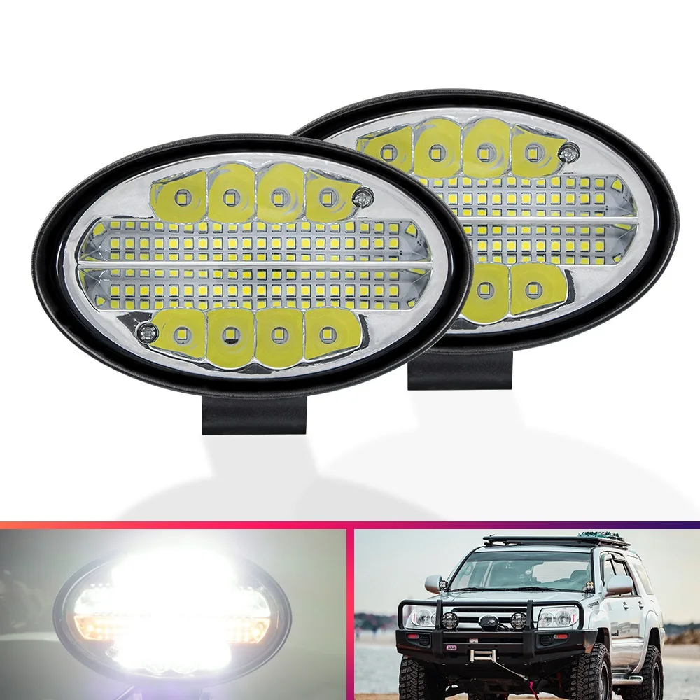 

144W led light bar 12V 24V 48Led flash work light spotlight For 4x4 4WD offroad accessories Trucks Tractor Excavator Car SUV ATV