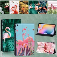 tablet case for samsung galaxy tab s6 lite 10 4 inch 2020 p615 sm p610 sm p615 flamingo series pattern pu leather cover stylus