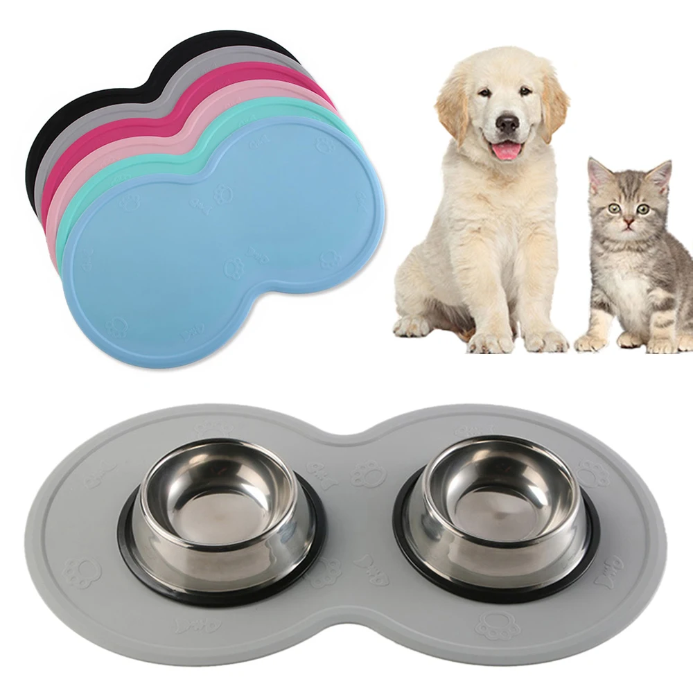 48*27cm Anti-Slip Silicone Mat For Dog Bowl Drinking Pet Cat Feeding Pad Pets Feed Placement Accessories | Дом и сад