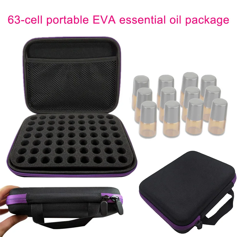 63 Grid EVA Essential Oils Carrying Case with Foam Insert and Handle LE66 | Дом и сад