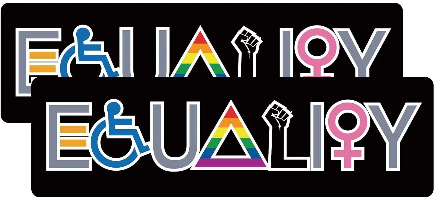 

2 Pack Equality Bumper Sticker Decal, Love is Love Decal-Equality Banner, Decals for Laptop Car Bumper Window 7.8x2.4"