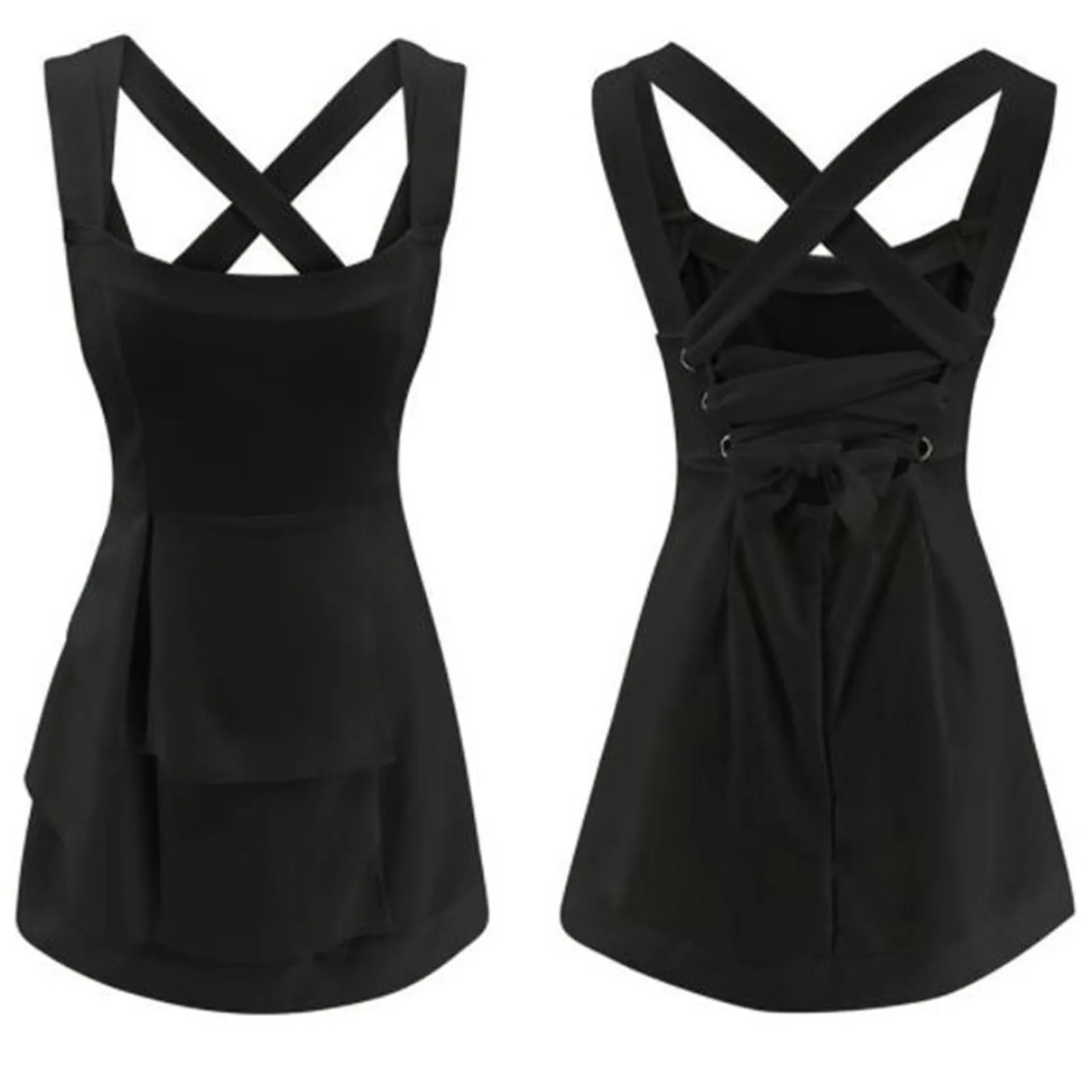 

Vintage Dress Fashion Europe And The United States Summer Sexy Backless Straps Cross Dress vestido de mulher roupas femininas