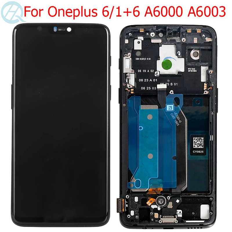 Оригинальный ЖК дисплей 1 + 6 для Oneplus с рамкой 28 дюйма AMOLED One Plus A6000 A6003 сенсорный