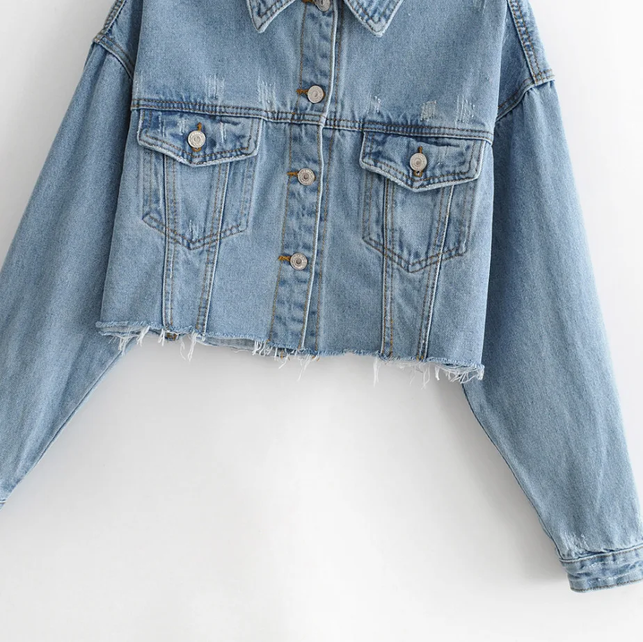 

edge fashion denim jacket 2020 new women's wear short,