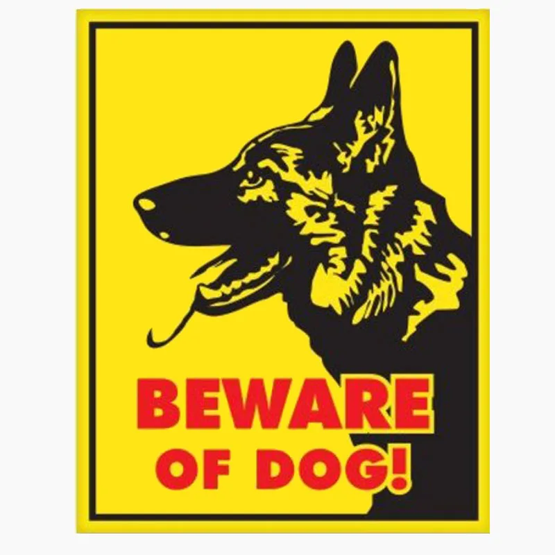 

Fashion Warning Car Sticker German Shepherd Beware of Dog Sign Reflective Waterproof Decoration Decal Accessories PVC,14cm*10cm