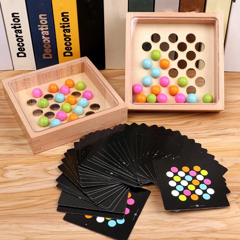 

Funny Toy Wooden Table Game Toys Child Intellectual Development Colorful Beads Wood Board Finger Family Interactive Game